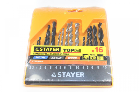 Набор Stayer : комбинированный набор сверл, 16пр.  29720-H16