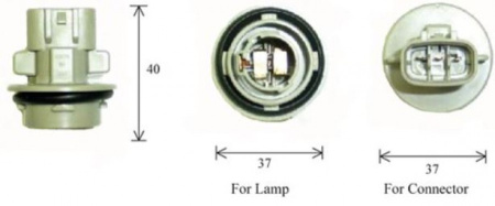Разъем для лампы дополнительного освещения S25 BA15s  C4531C Koito