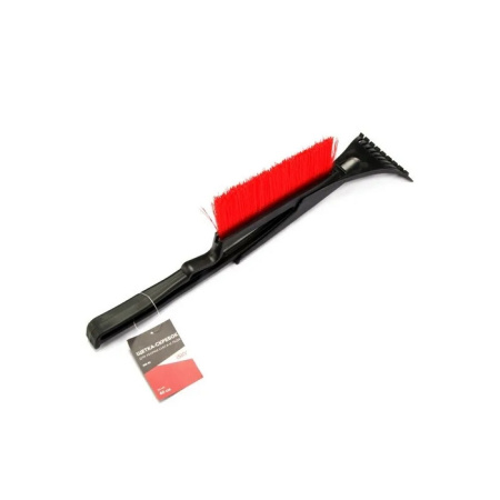 Скребок для снега+щетка "iSky" 40см, мягкая ручка, (красный)  ISB-40