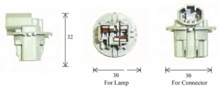 Разъем для лампы дополнительного освещения T20 W3x16d  C1881C Koito