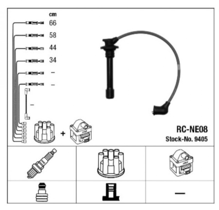Провода зажигания RC-NE08 (9405) NGK