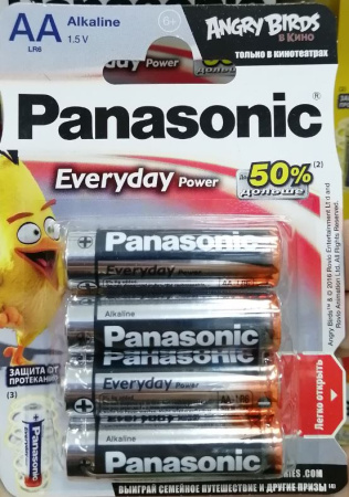 Батарейка Panasonic LR6 AA EVERYDAY 4BP (цена за блистер)