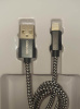 Кабель CAB02121 CARLINE USB-Lightning, тканевая оплетка 1м, 2.1 A