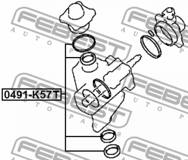 Ремкомплект рулевой рейки 0491-K57T/MR151065 Febest
