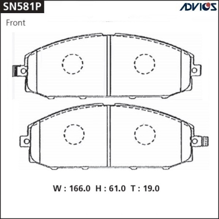 Тормозные колодки дисковые 488 (SN581P) Advics