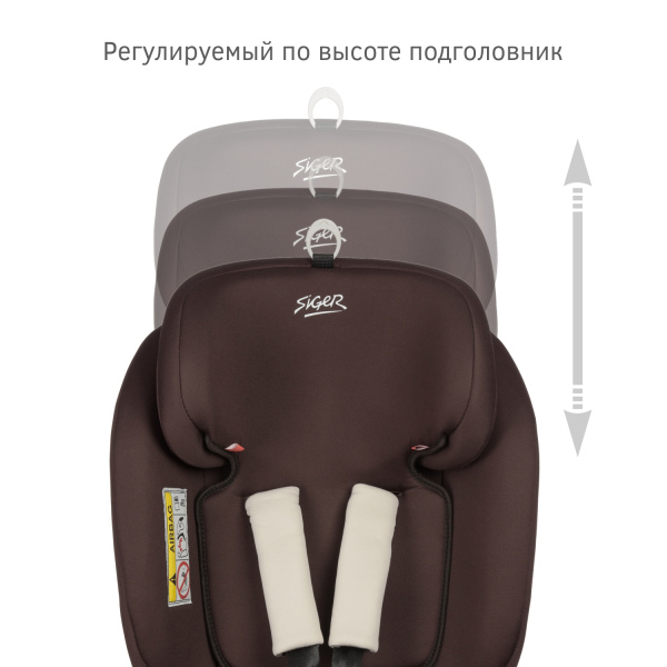 Удерживающее устройство для детей "SIGER Престиж ISOFIX" KRES3522 шоколад, 0+/1/2/3 группа
