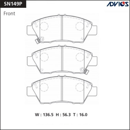 Тормозные колодки дисковые 763 (SN149P) Advics