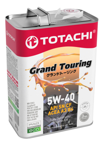 Масло моторное TOTACHI Grand Touring 5w40 SN/CF ACEA A3/B4 синтетика 4л