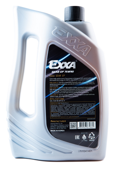 Масло трансмиссионное EXXA GEAR EP 75W90 GL-4  п/синтетическое, 4л. (Ю.Корея)