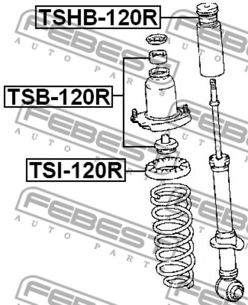 Проставка пружины Febest TSI-120R (48257-02040)