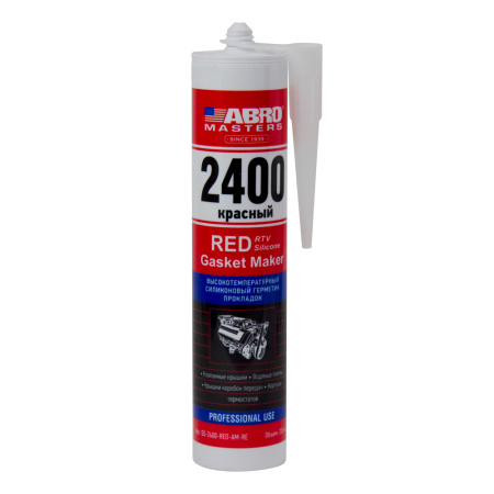Герметик прокладок высокотемпературный 2400 (красный) 310мл SS-2400-RED-AM-RE ABRO MASTERS