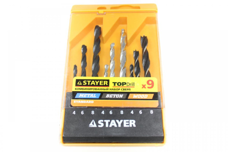 Набор Stayer : комбинированный набор сверл, 9пр.  29720-H9