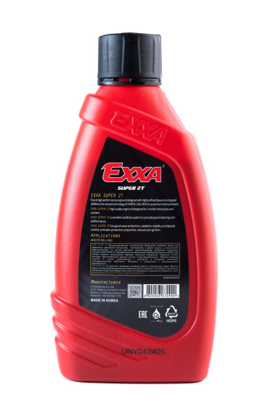Масло моторное EXXA MOTO SUPER 2T  синтетическое для двухтактных двигателей, 1л. (Ю.Корея)