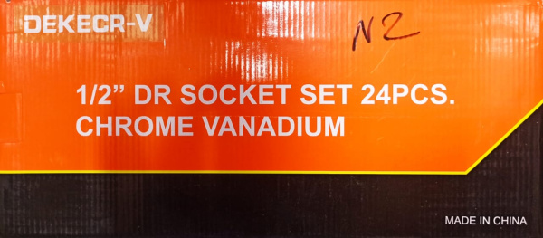 Набор головок торцевых ударных 1/2 DEKECR-V (коленчатый вороток), 24 предмета, КНР, №2