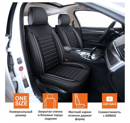 Чехлы на сиденья  SENATOR CREED  SC020011, экокожа, комплект 2 шт., черный, универсальный