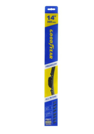 Щетка стеклоочистителя Goodyear PREMIUM 14"/36см всесезонная бескаркасная GY000434 (8 переходников)