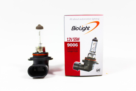 Лампа галогеновая Biolight 9006 HB4 12V 55W CL прозрачное стекло