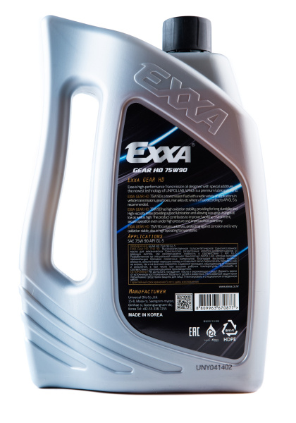 Масло трансмиссионное EXXA GEAR HD 75W90 GL-5  п/синтетическое, 4л. (Ю.Корея)