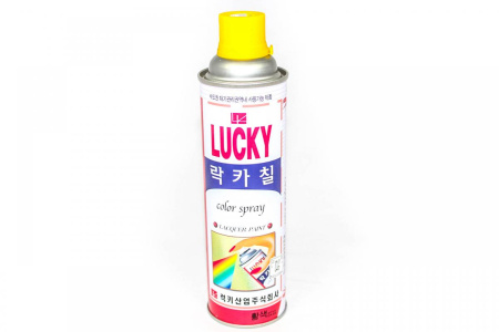 Краска Lucky ЖЕЛТАЯ 350, аэрозоль, 530 мл, Южная Корея