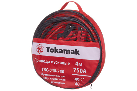 Провода пусковые TOKAMAK 750A, 4м  (TBC-040-750 ) в сумке ПВХ