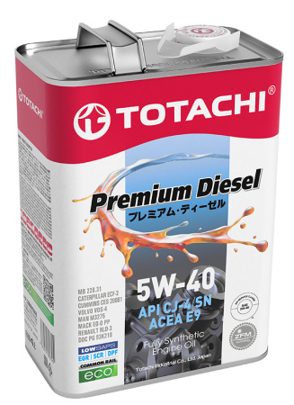 Масло моторное TOTACHI Premium Diesel 5w40 CJ-4/SN ACEA E9 синтетика 4л