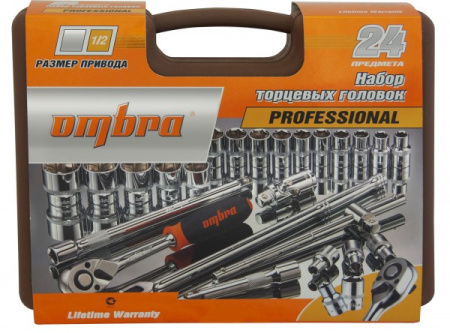 Набор головок Ombra 911224 торцевых, 1/2" DR, 24 предмета