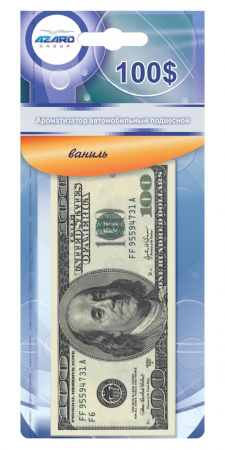 Ароматизатор воздуха подвесной на бумажной основе "Freshco 100$" USD-102 Ваниль