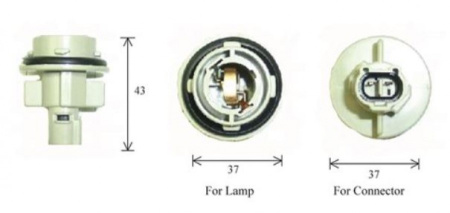 Разъем для лампы дополнительного освещения G18 BA15s  C3453A Koito