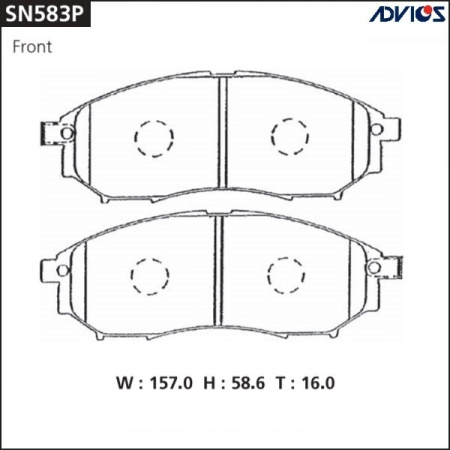 Тормозные колодки дисковые 605 (SN583P) Advics