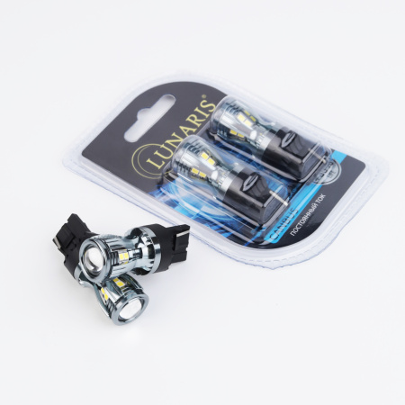 Лампы светодиодные LUNARIS 12-24V, T20, W21/5W, 14LED (ЛИНЗА,CANBUS) (компл. 2шт) арт.14LEDW21/5W