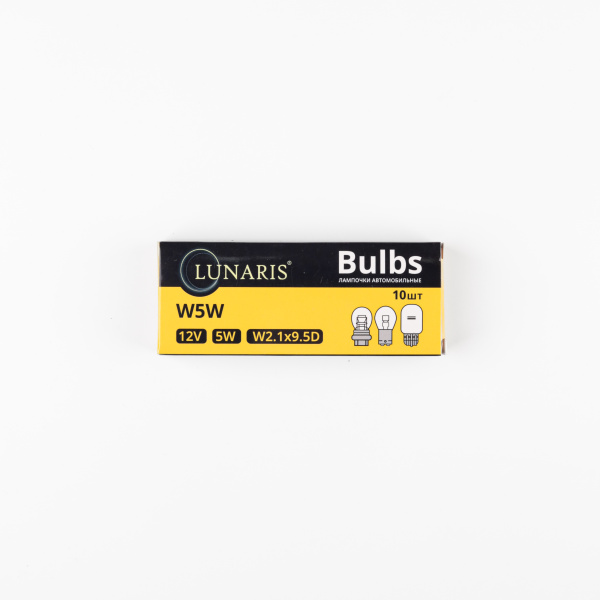 Лампа накаливания W5W/T10 12V5W W2.1x9.5d LUNARIS