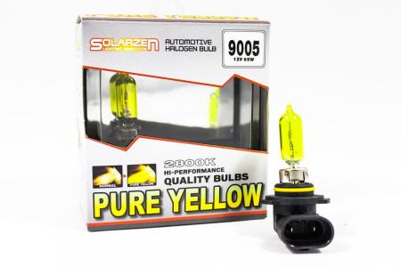 HB3 (9005) 12V65W P/Y Комплект ламп галогенных Solarzen HB3(9005) 12V65W P/Y,желтое напыление
