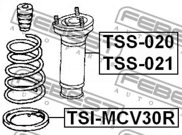 Проставка пружины  Febest TSI-MCV30R (48258-32020) нижняя