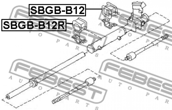 Проставка рулевой рейки  Febest SBGB-B12 (34115-AA020)
