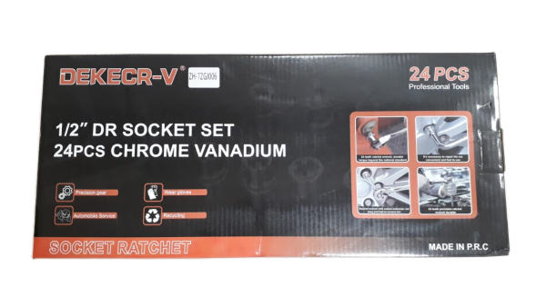 Набор головок торцевых с инструментом 1/2 DEKECR-V J006, 24 предмета, КНР №2