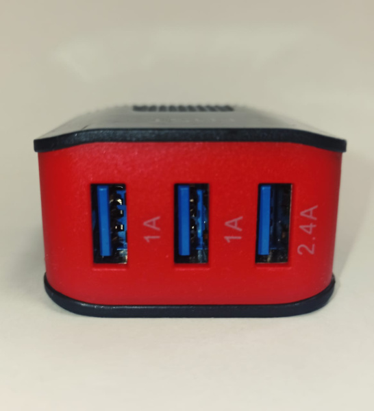 Зарядное устройство + вилка JS-2530 3USB КНР