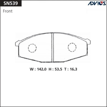 Тормозные колодки дисковые 390 (SN539) Advics