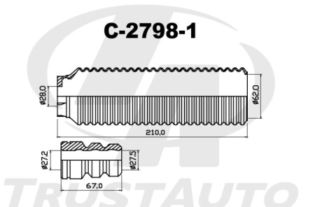 Защитный комплект амортизаторов C-2798-1 TRUSTAUTO