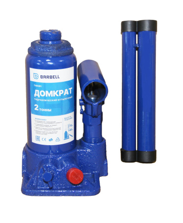 Домкрат  гидравлический бутылочный с предохр. клапаном  2Т (подъем 148/278мм) TS0201 BARBELL