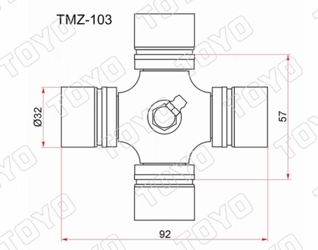 Крестовина TMZ-103 с масленкой TOYO