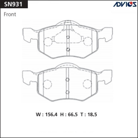 Тормозные колодки дисковые 681 (SN931) Advics