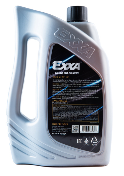 Масло трансмиссионное EXXA GEAR HD 80W90 GL-5  полусинтетическое, 4л. (Ю.Корея)