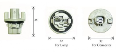 Разъем для лампы дополнительного освещения T20 W3x16d  C1881B Koito