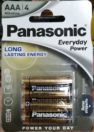Батарейка Panasonic LR03 AAA EVERYDAY 4BP (цена за блистер)