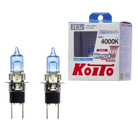 Koito P0753W Лампа H3C 12V 55W (100W) 4000K (комплект 2 шт.)