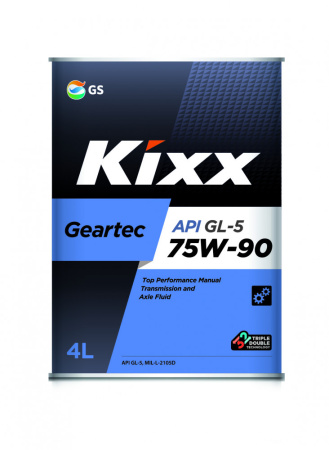 Масло трансмиссионное GS Kixx Geartec 75w90 GL-5 4л п/синтетическое
