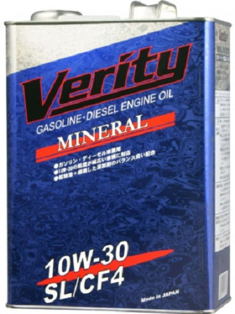 Масло моторное VERITY Mineral 10w30 SL/CF-4 4л минеральное