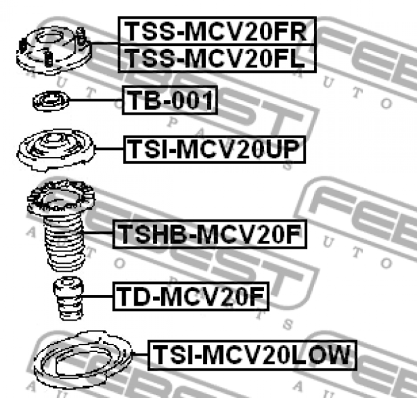 Проставка пружины  Febest TSI-MCV20LOW (48158-07010) нижняя
