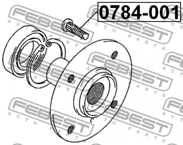 Шпилька колесная 0784-001/9S9B912012 Febest