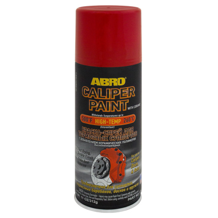 Краска-спрей для тормозных суппортов КРАСНАЯ с добавлением керам. полимеров 312г CP-555-RED ABRO